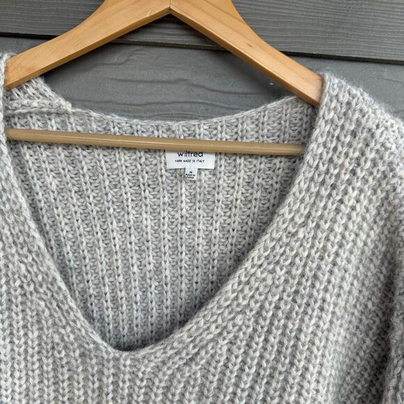 Aritzia Gray V-Neck Sweater - Picture 3 of 6